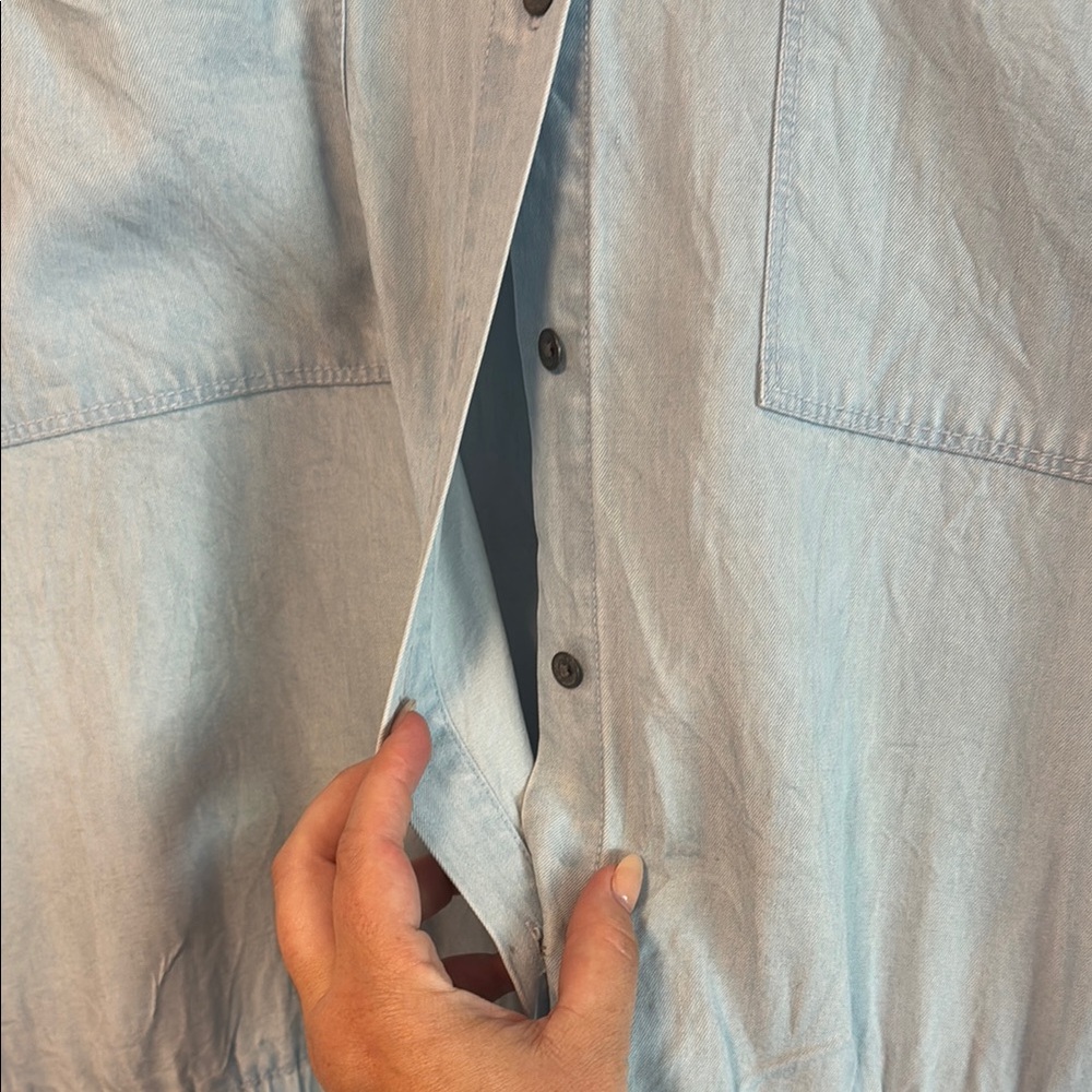 Daily Ritual Blue Cap Sleeve Romper - Picture 7 of 8